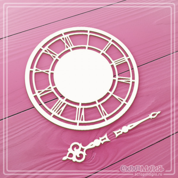 Чипборд Скрапмагия "Часы со стрелками" 60х60 мм