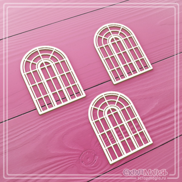 Чипборд Скрапмагия "Ажурные окна" 3 шт