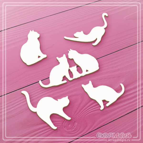 Чипборд Скрапмагия "Коты и кошки" 5 шт
