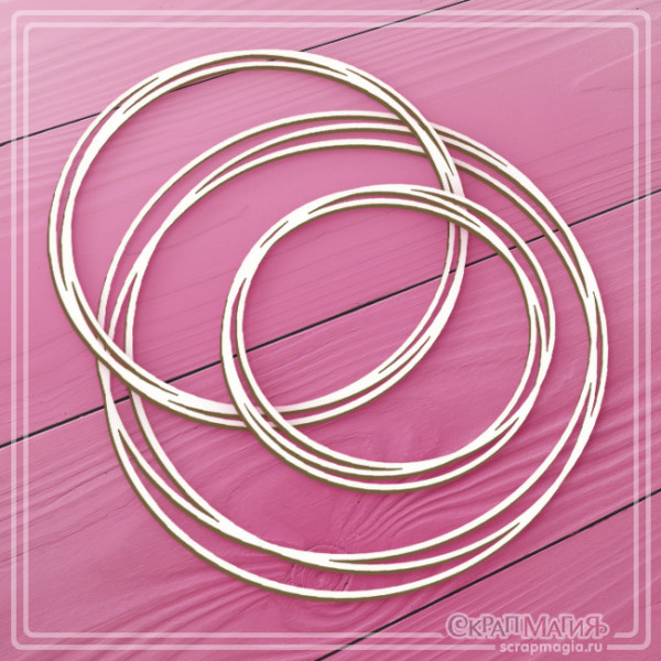 Чипборд Скрапмагия "Круглые рамки" 3 эл