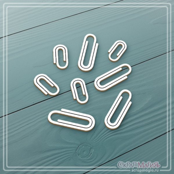 Чипборд Скрапмагия "Скрепки" 8 шт