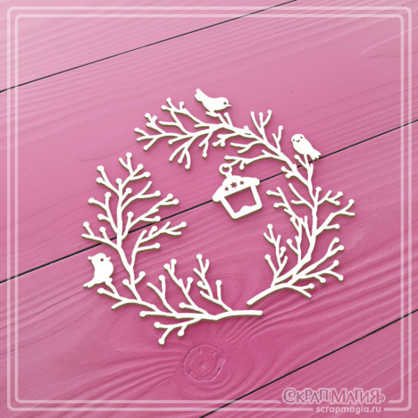 Чипборд Скрапмагия "Веточки с птичками" 2 эл