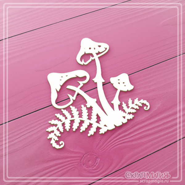 Чипборд Скрапмагия "Грибы и папоротник" 57х56 мм