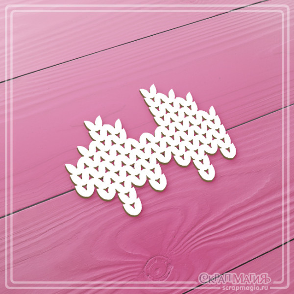 Чипборд Скрапмагия "Вязанный узор" 46х35 мм