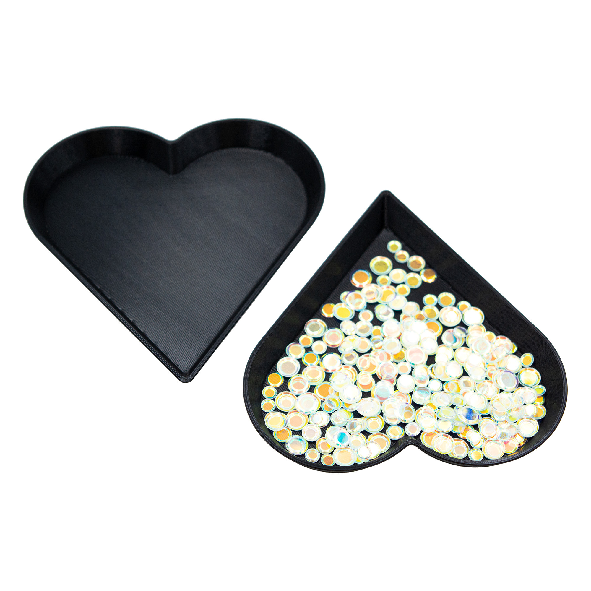 Тарелка для мелочей ЯС "Сердце" Чёрная глянцевая