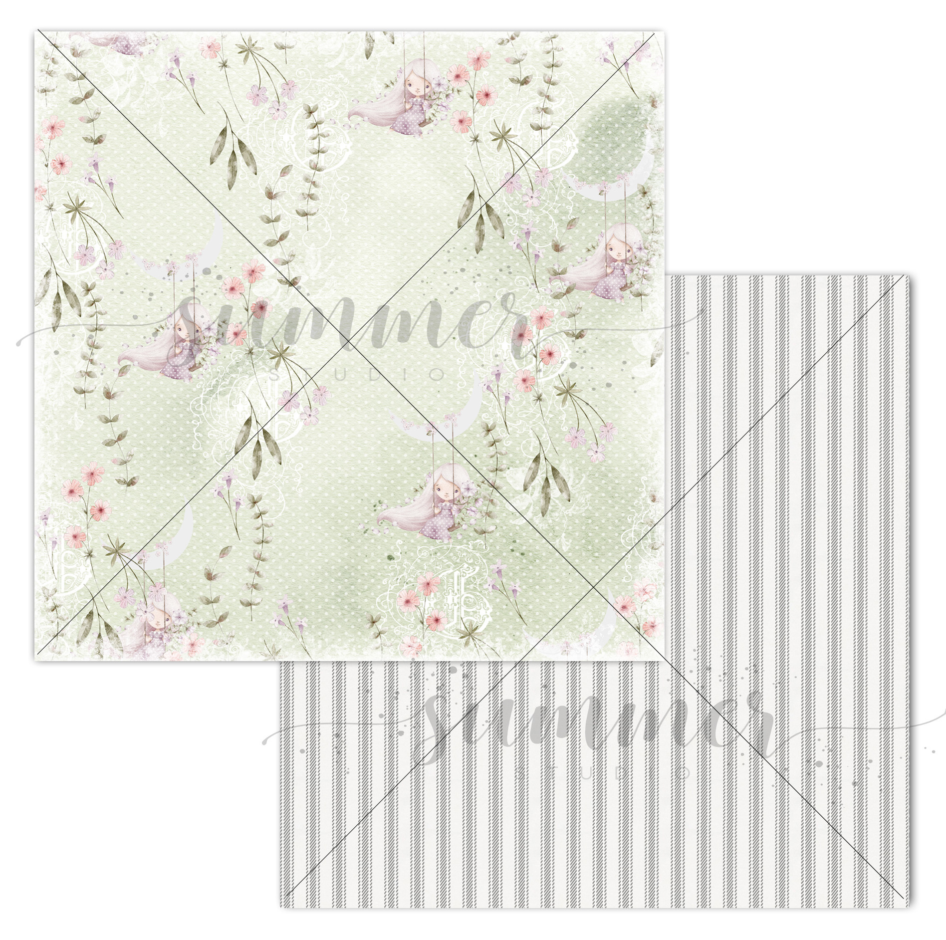 Бумага Summer studio "Маленькая фея" Волшебный сад (SMST350)