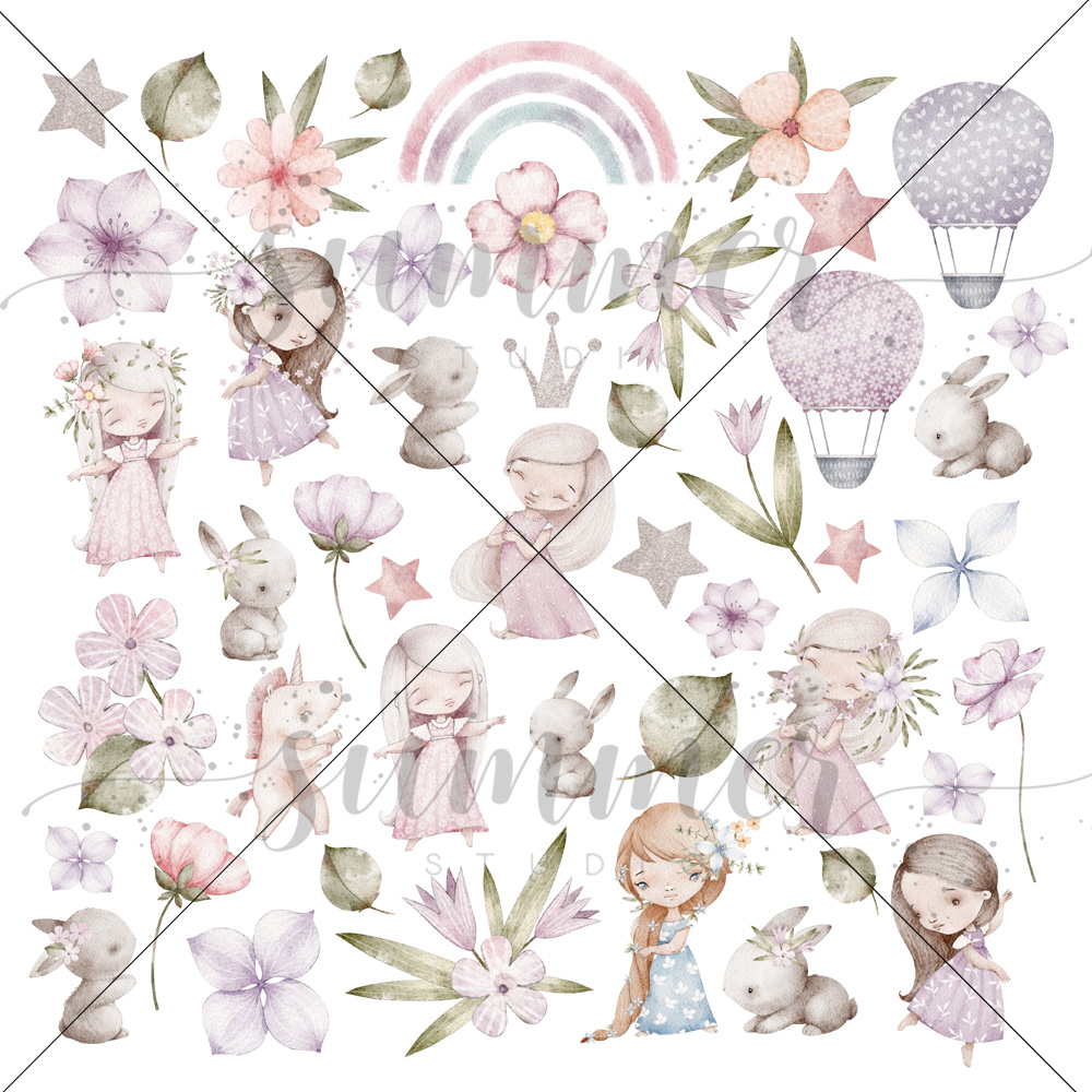 Бумага Summer studio "Маленькая фея" Лист для вырезания (SMST354)