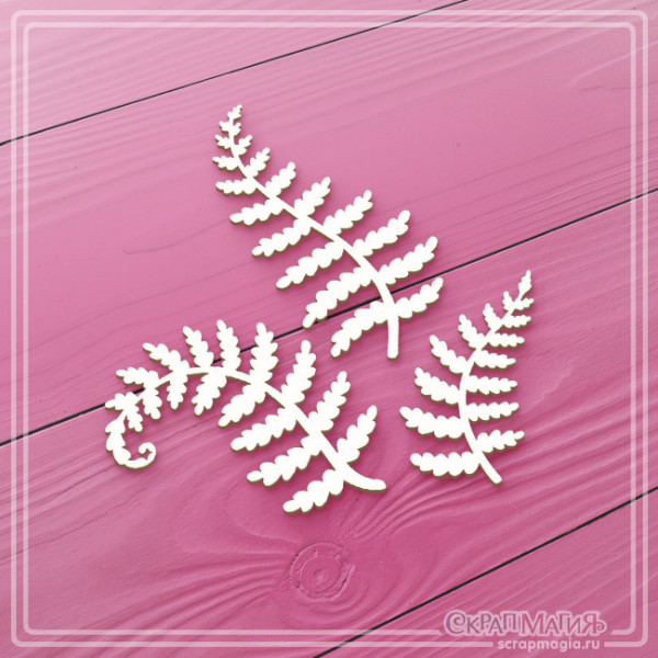 Чипборд Скрапмагия "Папоротник" 3 эл