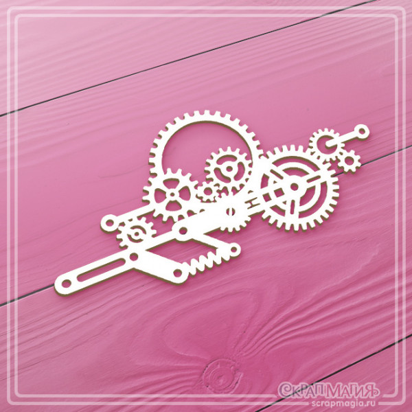 Чипборд Скрапмагия "Механизм с шестеренками" 98х46 мм