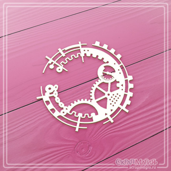 Чипборд Скрапмагия Рамка "Круглая Техно" 64x62 мм