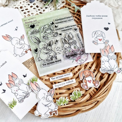 Штамп фоновый Agiart "Ушастое семейство"