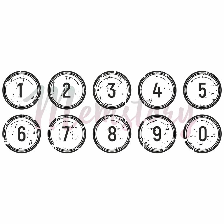 Штамп Memstory "Цифры в кружочках"