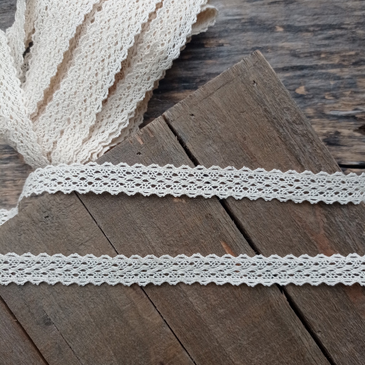 Кружево вязаное 1,5см "Моя дорогая" Крем