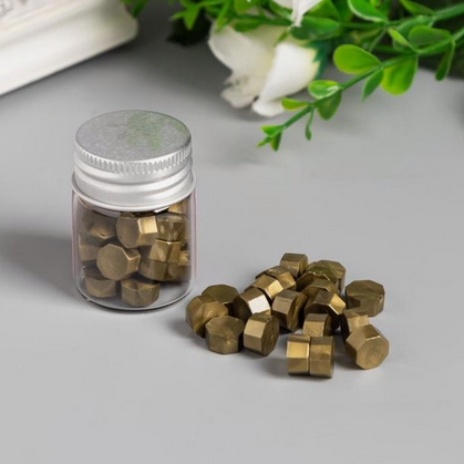 Сургуч восьмигранник в баночке ОЛИВКОВЫЙ 9гр