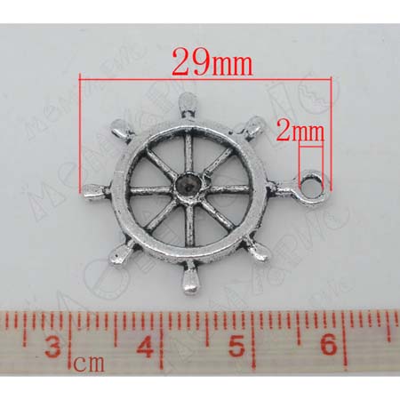 Подвеска металлическая "Штурвал2". Цвет серебряный (118)