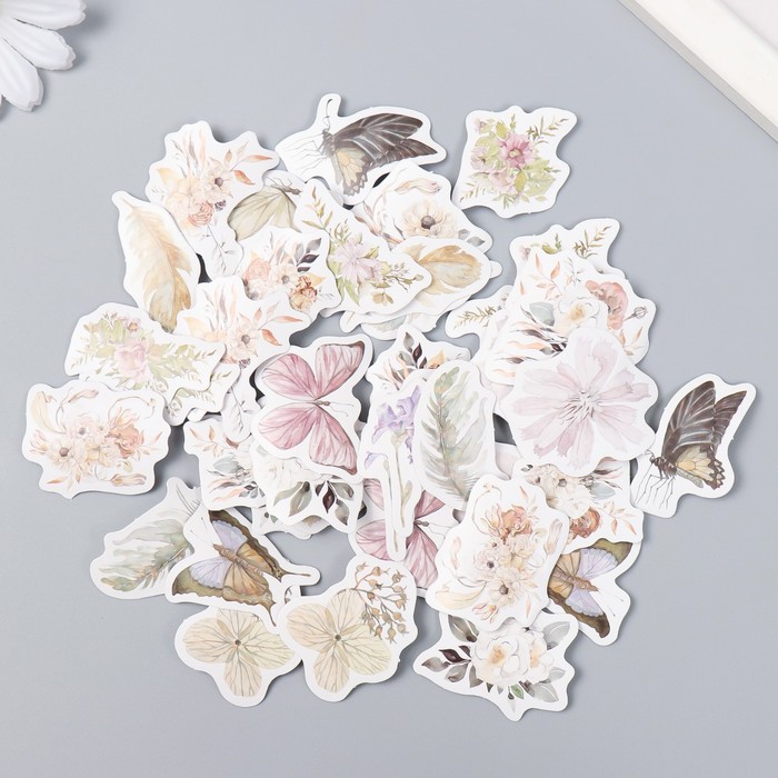 Наклейки в коробочке "Цветы и бабочки"