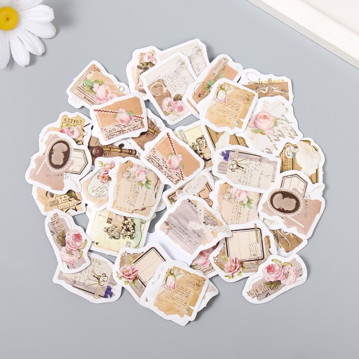 Наклейки в коробочке "Розы и письма"