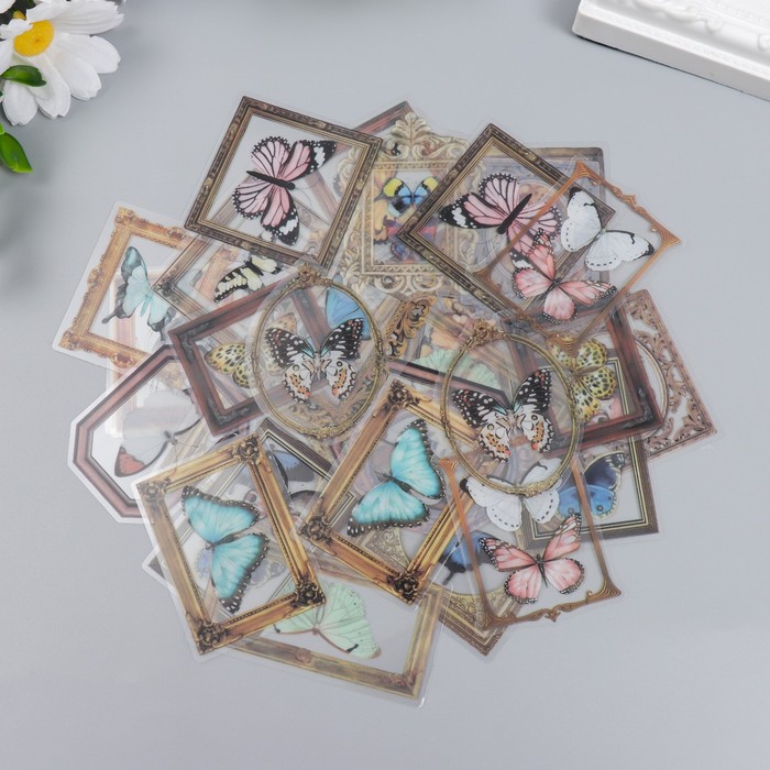 Ацетатные наклейки "Бабочки в картинах"