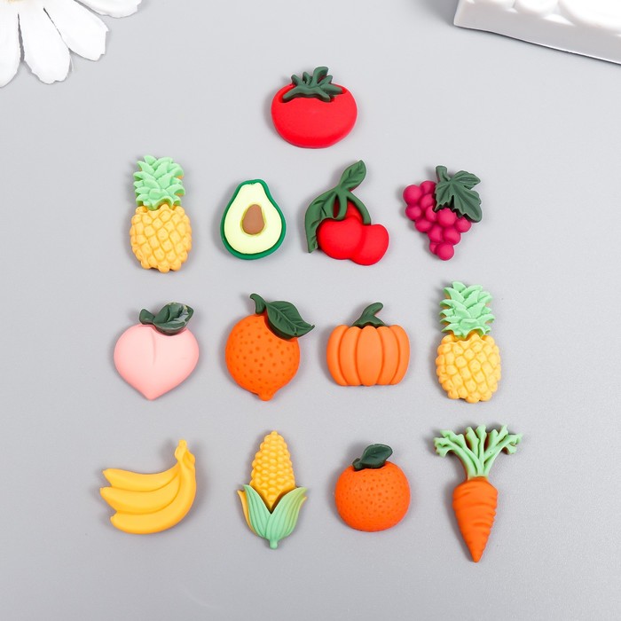 Декор пластиковый в наборе "Фрукты и овощи"