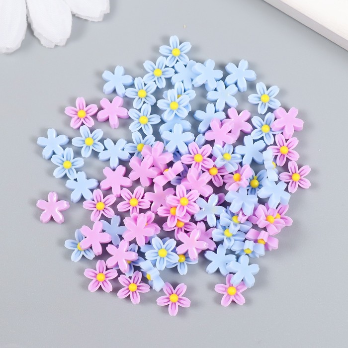 Декор пластиковый в наборе "Незабудки" Голубой и Сиреневый