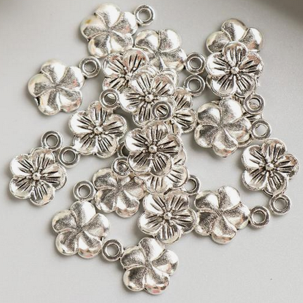 Подвеска "Незабудка" Цвет серебряный (220)