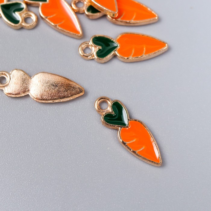 Подвеска металлическая с эмалью "Морковка" (235)