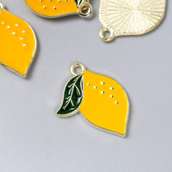 Подвеска металлическая с эмалью "Лимон" (205)