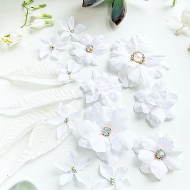 Набор цветов из ткани The TEA Garden "Свадьба" Белый