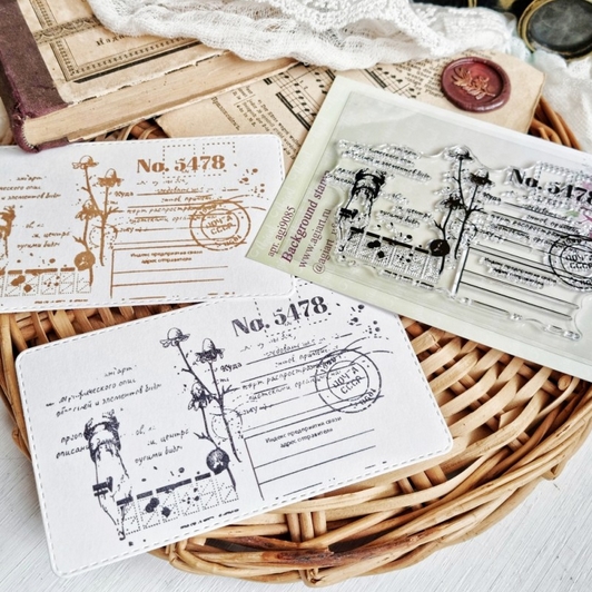 Штамп фоновый Agiart "Бережно храню"