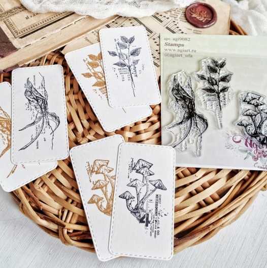 Набор штампов Agiart "Ботанические зарисовки"