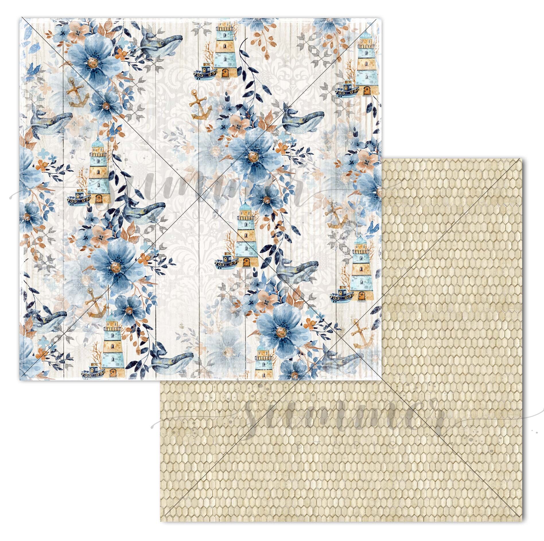 Бумага Summer studio "У синего моря" Тихая гавань (SMST374)