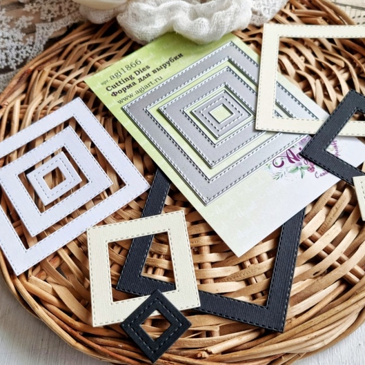 Ножи для вырубки Agiart "Сет квадратных рамок №1"