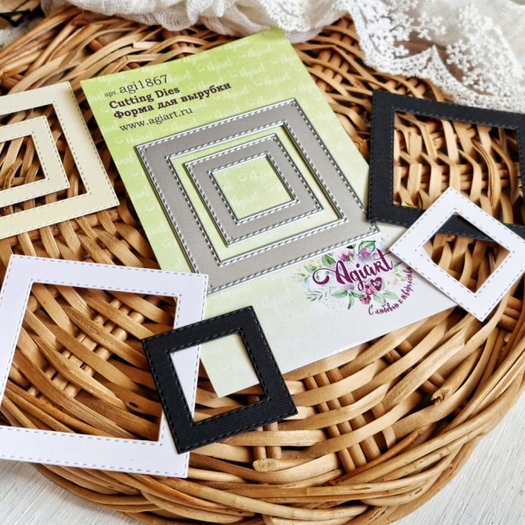 Ножи для вырубки Agiart "Сет квадратных рамок №2"