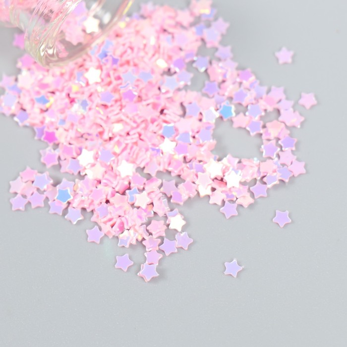 Глиттер в баночке "Звёзды" Розовый перламутр