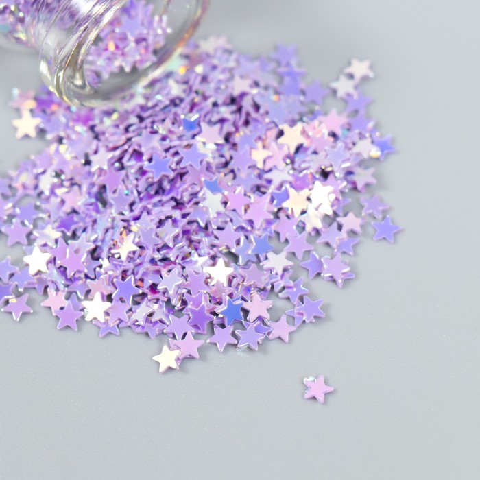 Глиттер в баночке "Звёзды" Сиреневый перламутр