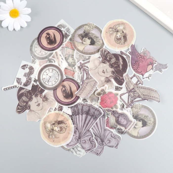 Наклейки на кальке "Винтаж" 64шт