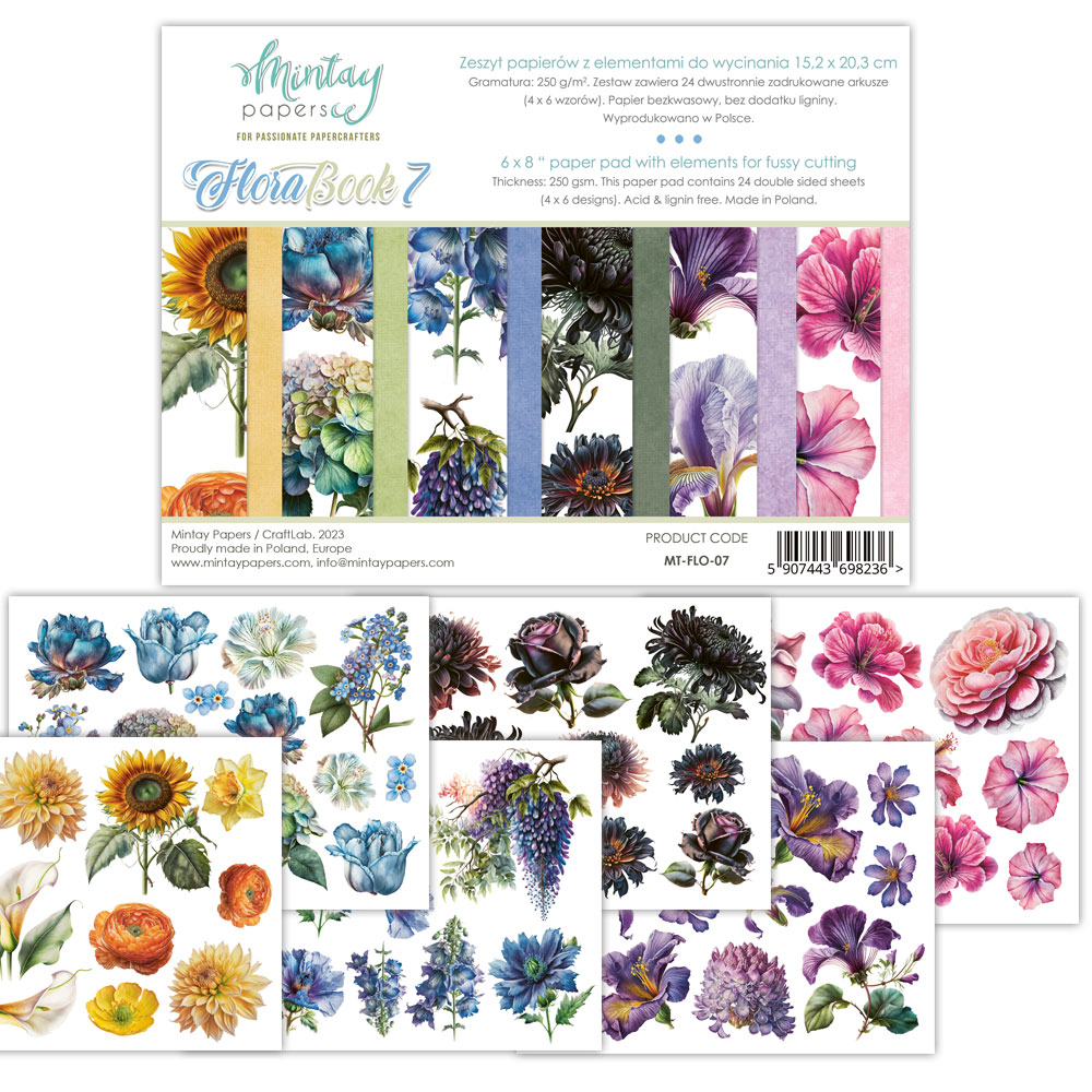 Набор бумаги 15х20см Mintay papers "Flora Book7"