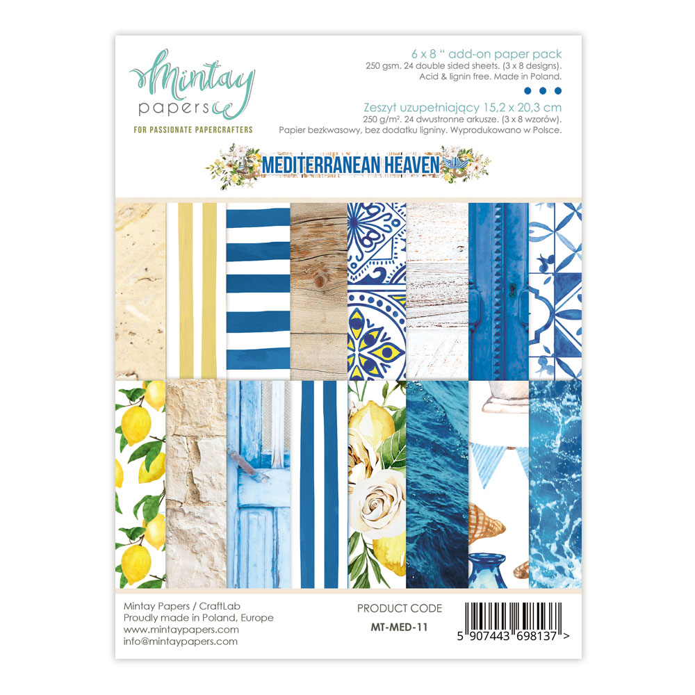 Набор бумаги 15х20см Mintay papers "Mediterranean Heaven"