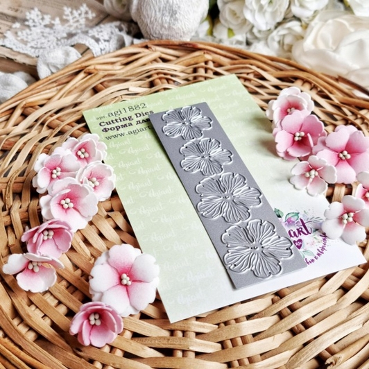 Ножи для вырубки Agiart "Мелкоцвет Махрового пиона"