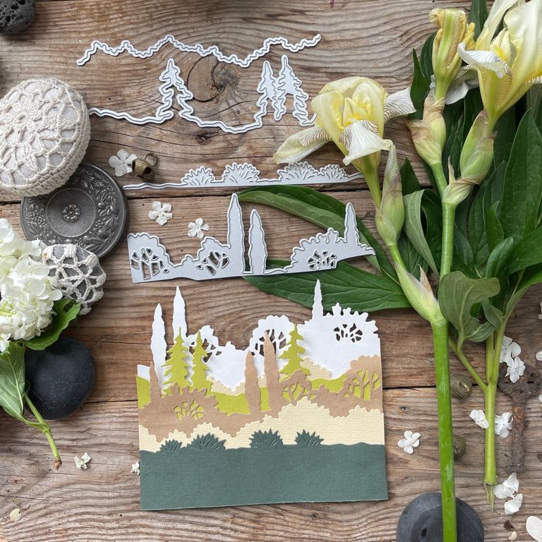 Ножи для вырубки mimi cut "Встают за дымкой синей зеленые холмы"