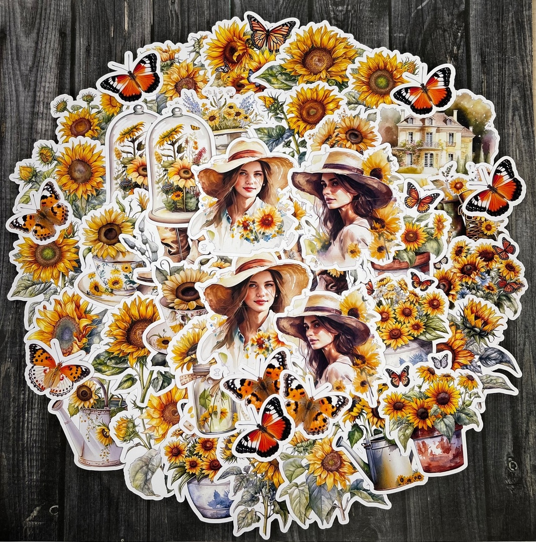 Набор высечек "Девушки в подсолнухах"