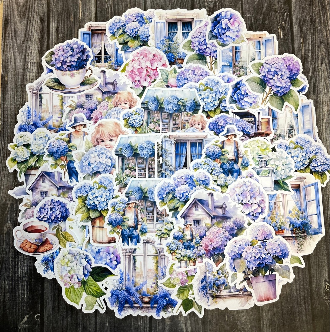 Набор высечек "Голубые гортензии"