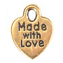 Подвеска металлическая "Made With Love". Цвет золотой (237)