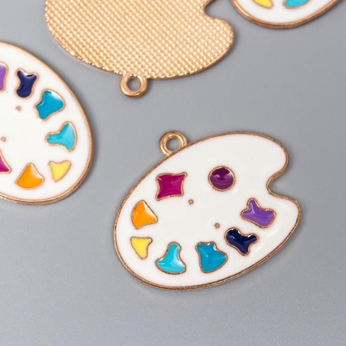 Подвеска металлическая с эмалью "Палитра"