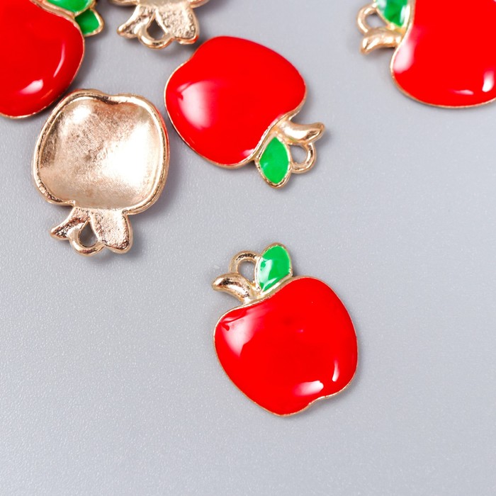 Подвеска металлическая с эмалью "Яблочко" (5)