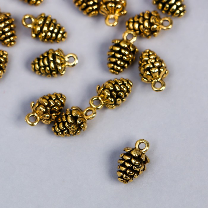 Подвеска металлическая "Шишка" Золотой (360)