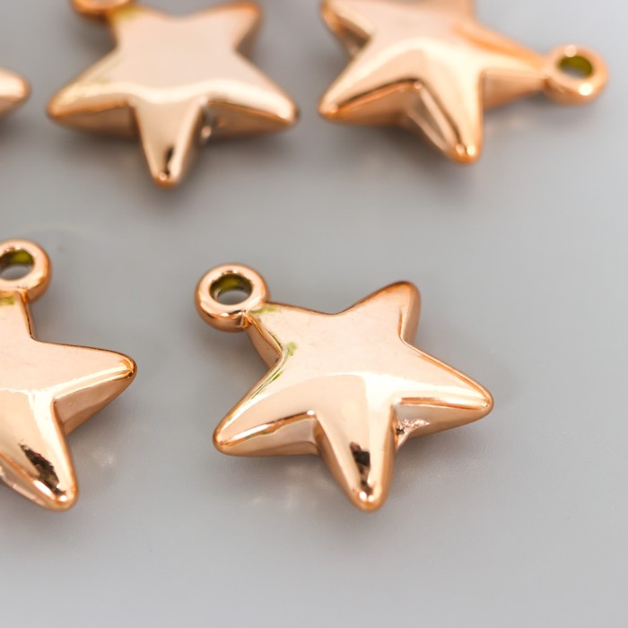 Подвеска пластиковая "Звезда" Розовое золото (332)