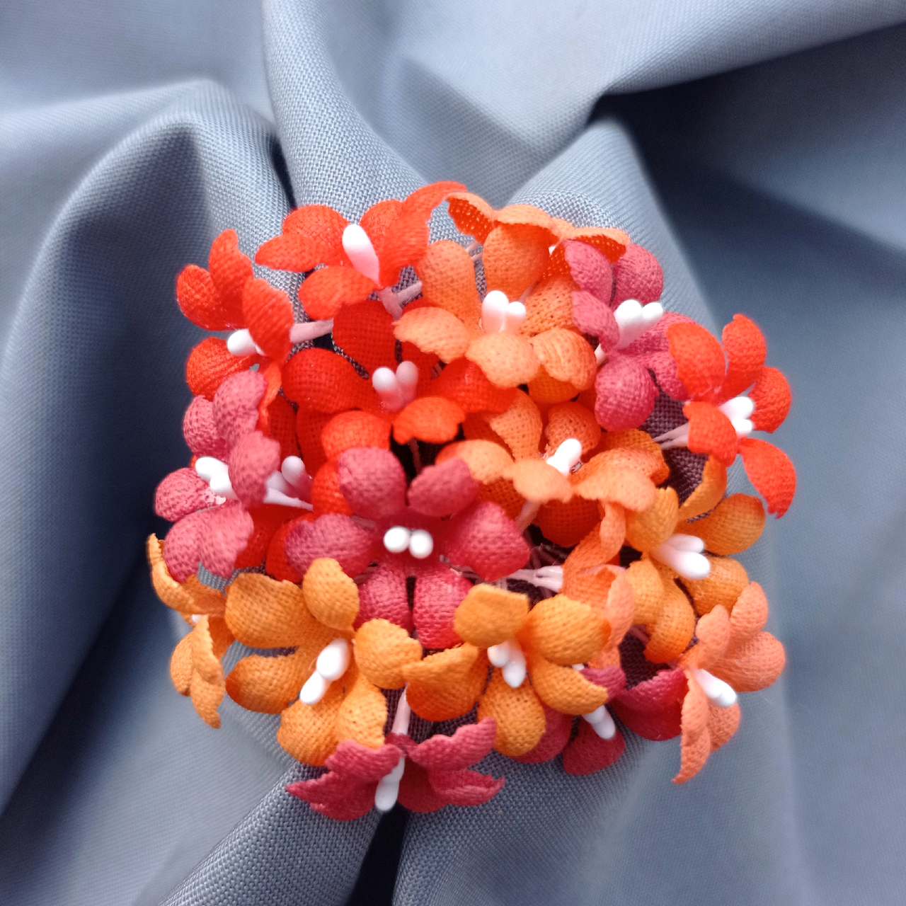 Набор мелкоцветов из ткани в банке "Капельки осени"