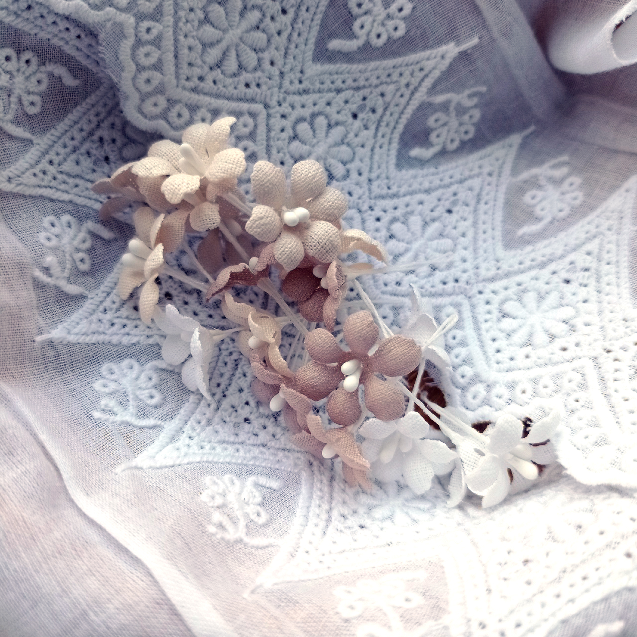 Набор мелкоцветов из ткани "Уютный плед"