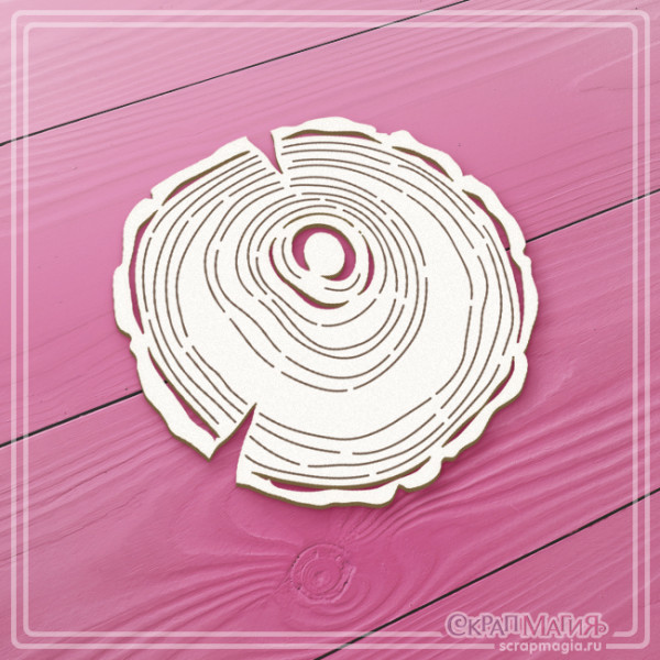 Чипборд Скрапмагия "Спил дерева круглый